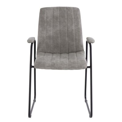 Silla comedor con brazos NAOMI gris claro patas de metal
