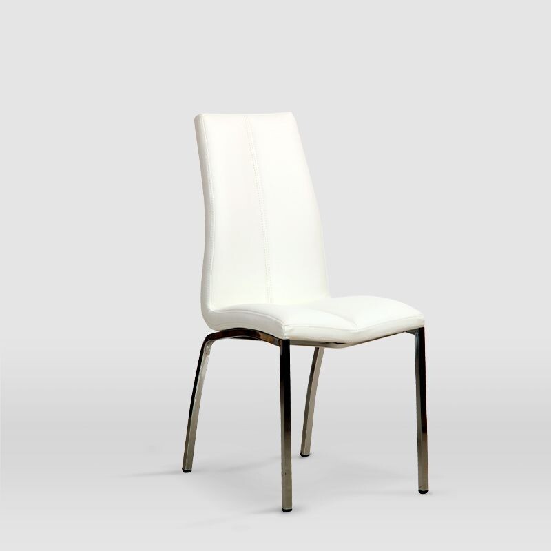 Silla comedor Marian tapizada simil piel patas cromada estilo mdoerno
