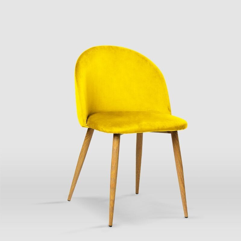 Silla comedor MERCEDES terciopelo patas madera estilo nordico