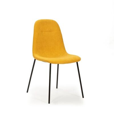 Silla comedor RENNE tapizada patas de metal estilo industrial