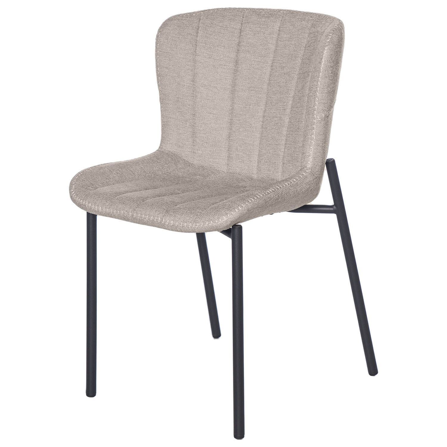 Silla comedor GIANNA gris claro patas metálicas