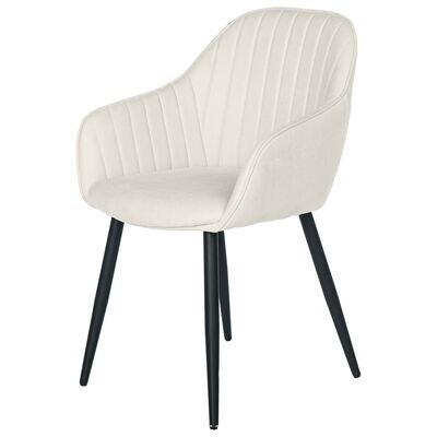 Silla comedor con brazos NATALIA tapizada patas metálicas