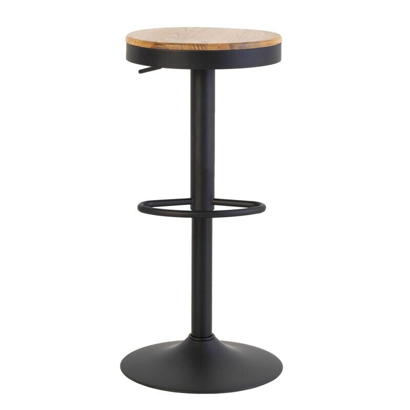 Taburete elevable BARRET madera y metal estilo industrial