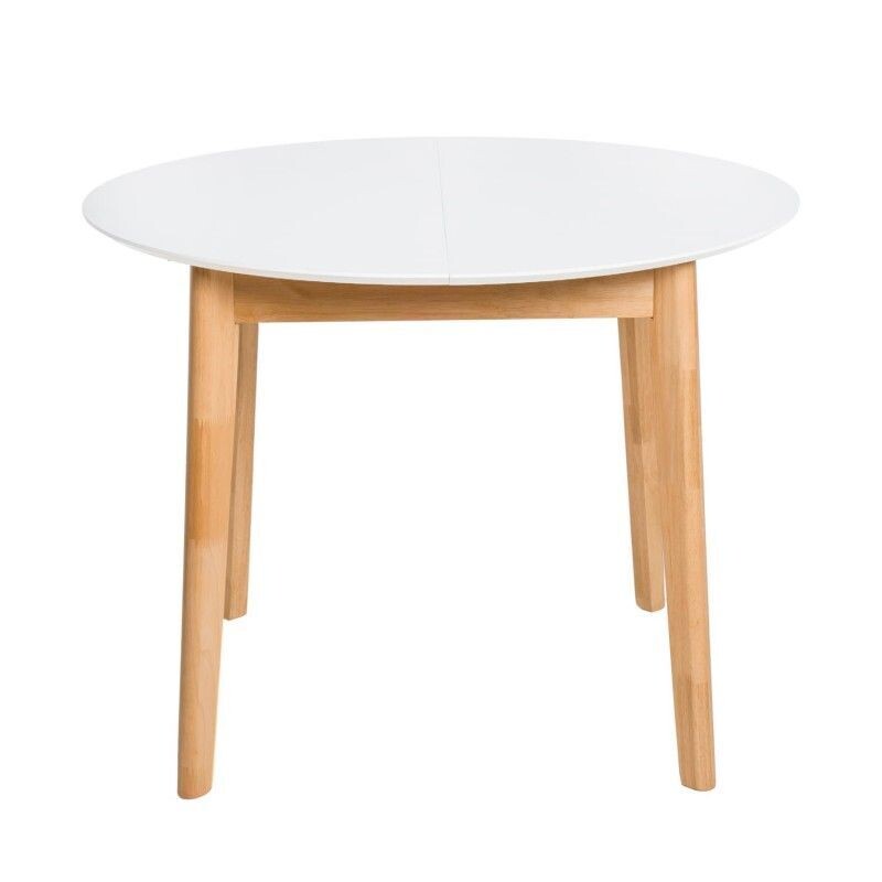 Mesa comedor redonda extensible Liana 100 cm blanco/roble