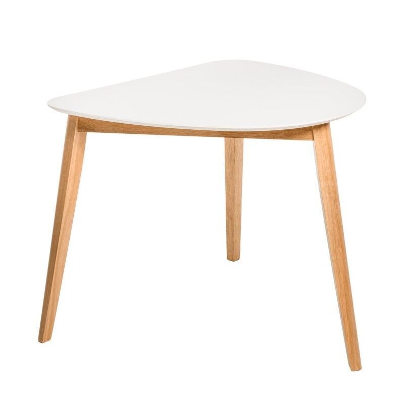 Mesa comedor MORGAN 90 x 80 cm roble/blanco estilo nordico