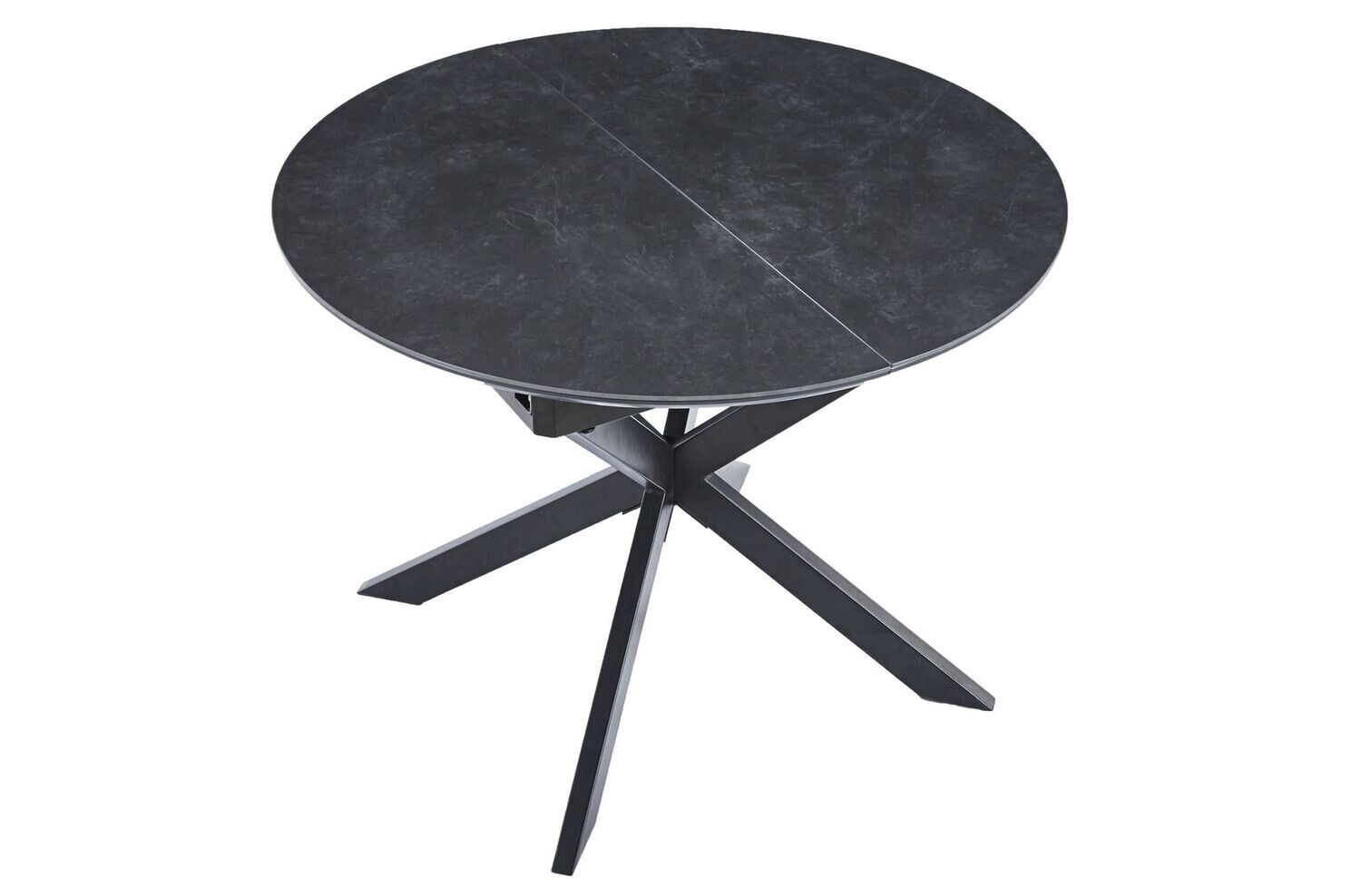 Mesa comedor redonda extensible Vulcano 100 cm ceramic negro/negro