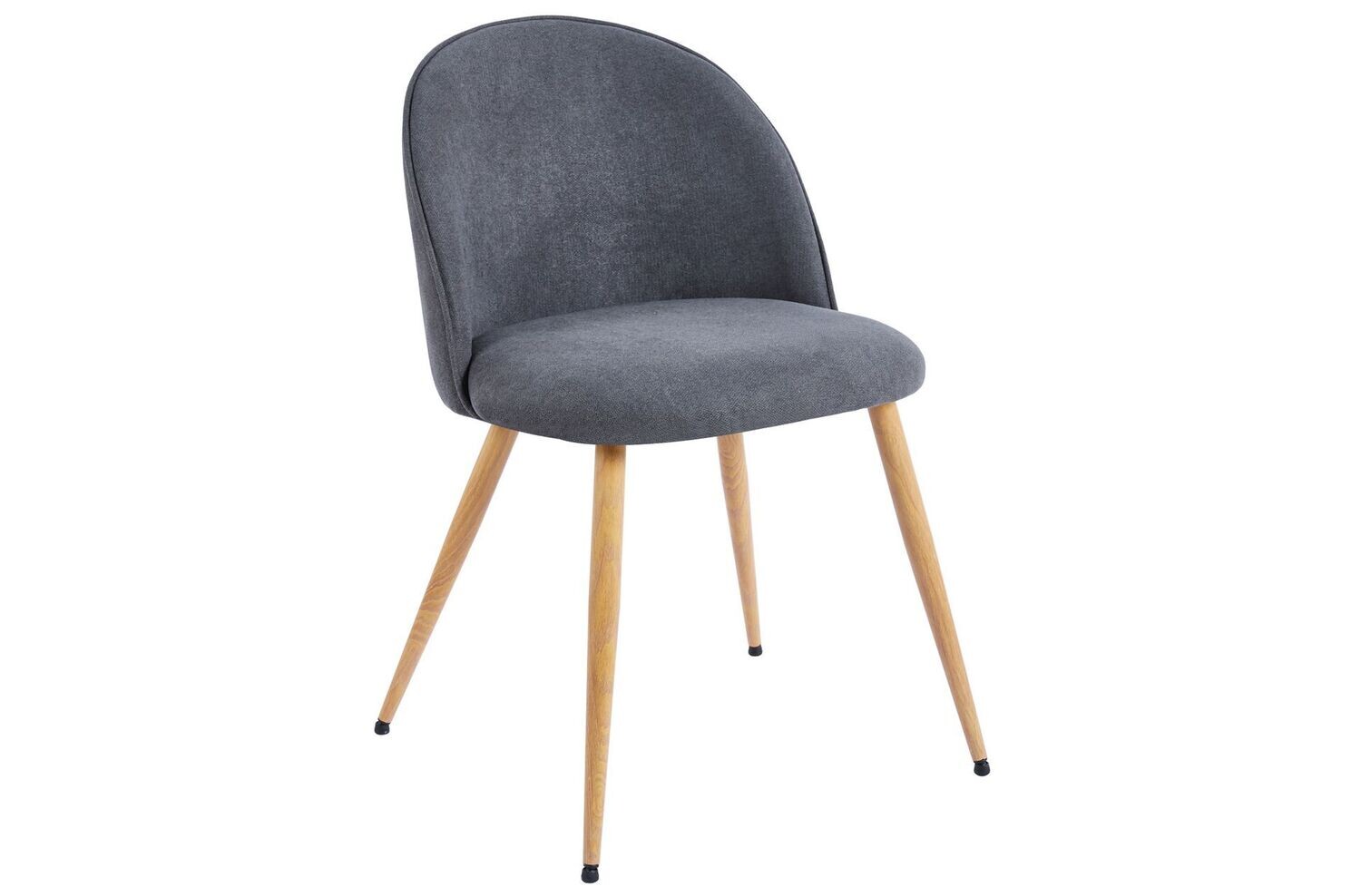 Silla comedor EVORA tejido gris patas oak estilo nórdico