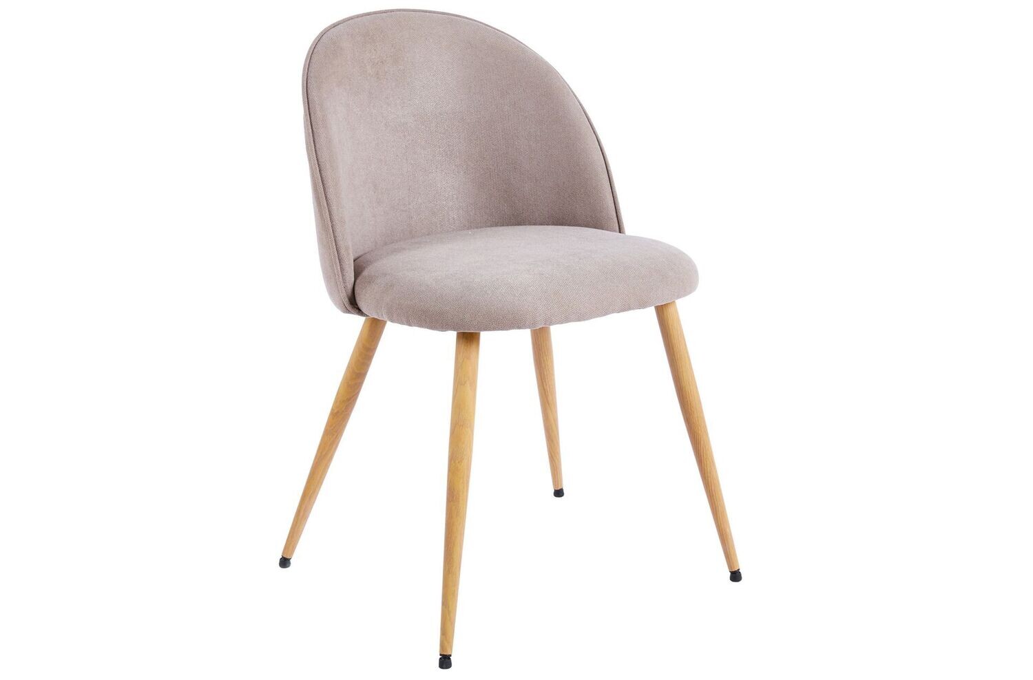 Silla comedor EVORA tejido beige y patas oak estilo nórdico