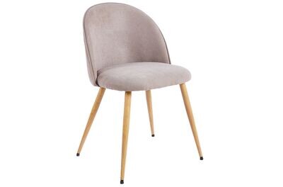 Silla comedor EVORA tejido beige y patas oak estilo nórdico