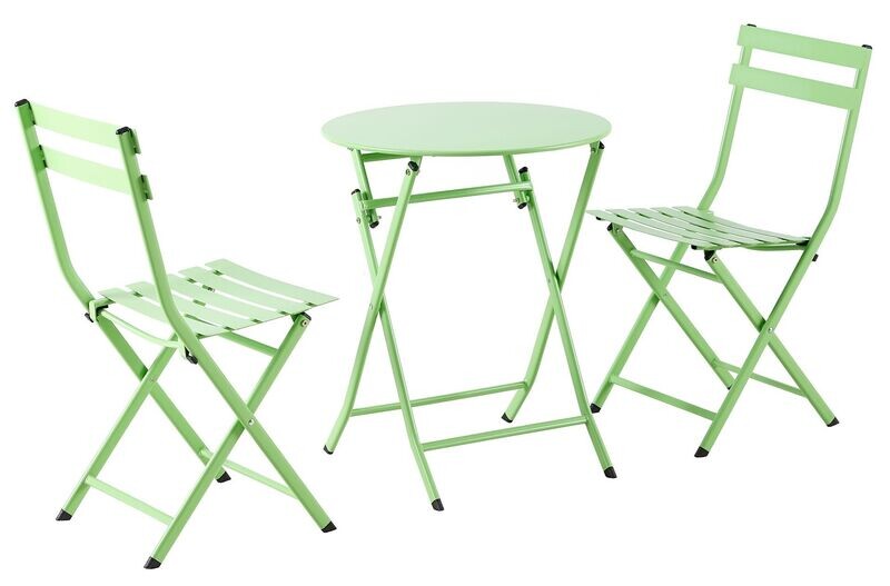 Set Cafe para terraza 1 mesa + 2 sillas de metal