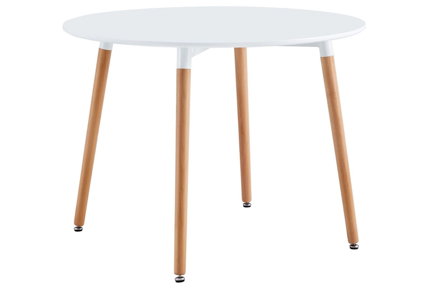 Mesa comedor redonda fija blanco NORDIKA 100 cm estilo nórdico