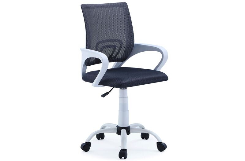 Silla giratoria LINE gris oscuro estructura blanca estilo moderno