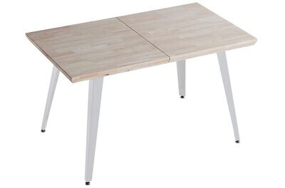 Mesa comedor extensible BERG 140 x 80 roble/blanco estilo industrial
