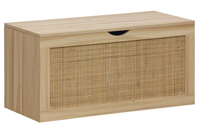 Baúl Decor 80 x 40 cm pino y rattan