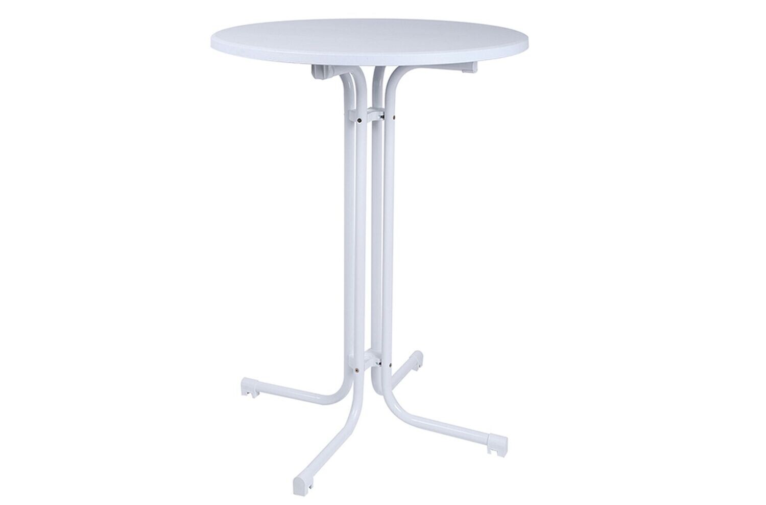 Mesa alta plegable redonda Eventos 80 cm blanca con funda