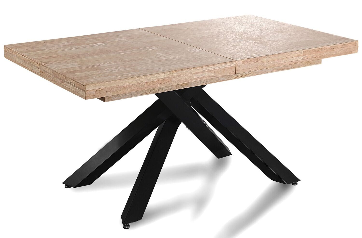 Mesa comedor extensible XENA 160 x 90 cm roble estilo industrial