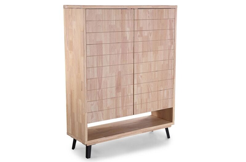 Consola alta BERG 120 x 40 roble/metal estilo industrial