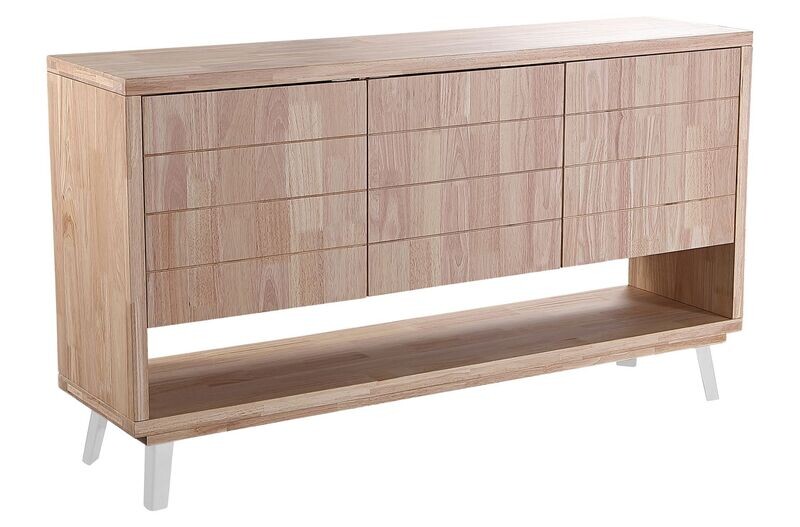 Consola baja BERG 153 x 40 roble natural/metal negro estilo industrial