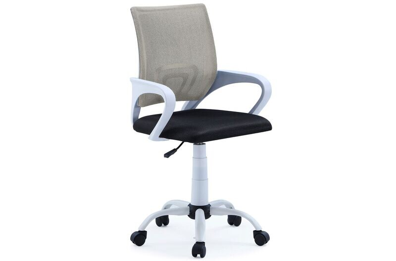 Silla oficina giratoria Line Red transppirable gris/negro estructura blanca