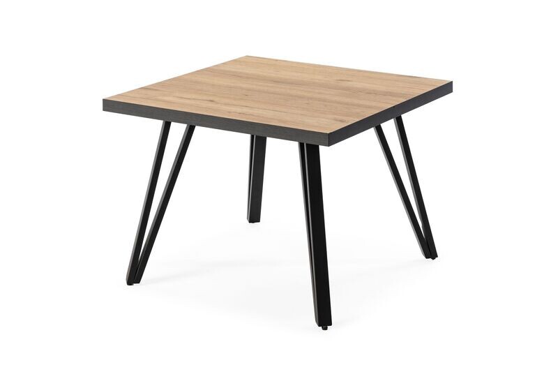 Mesa centro SINDI 60 x 60 natural/bocamina estilo industrial
