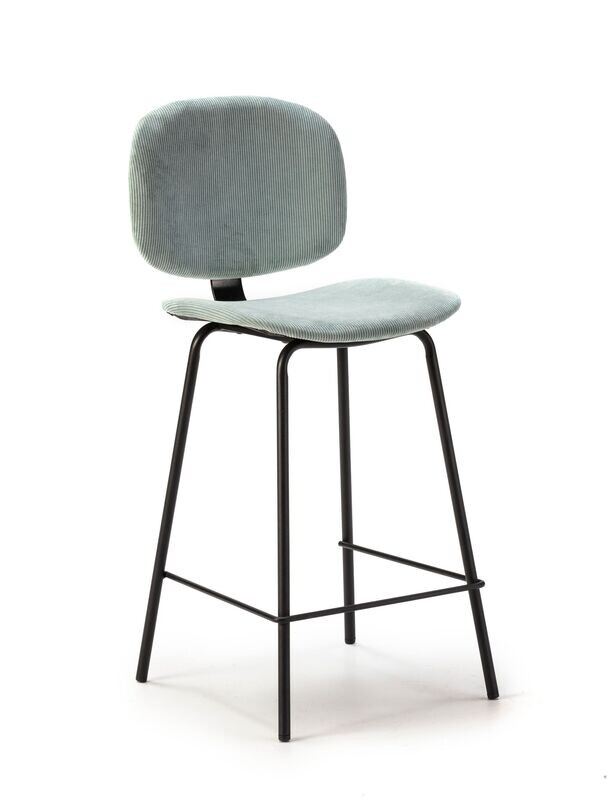 Taburete alto Arus 65 cm tapizado pata negra estilo industrial