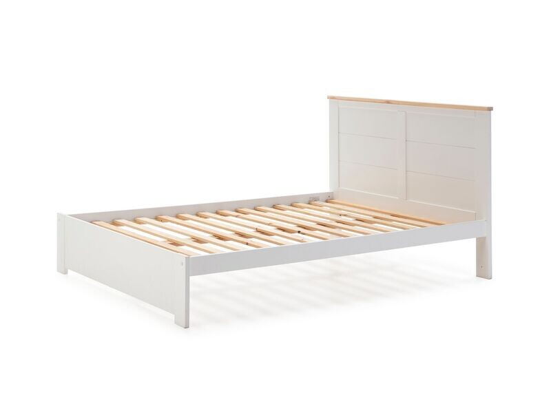 Cama Akira 160 x 200 blanco/cera estilo nórdico