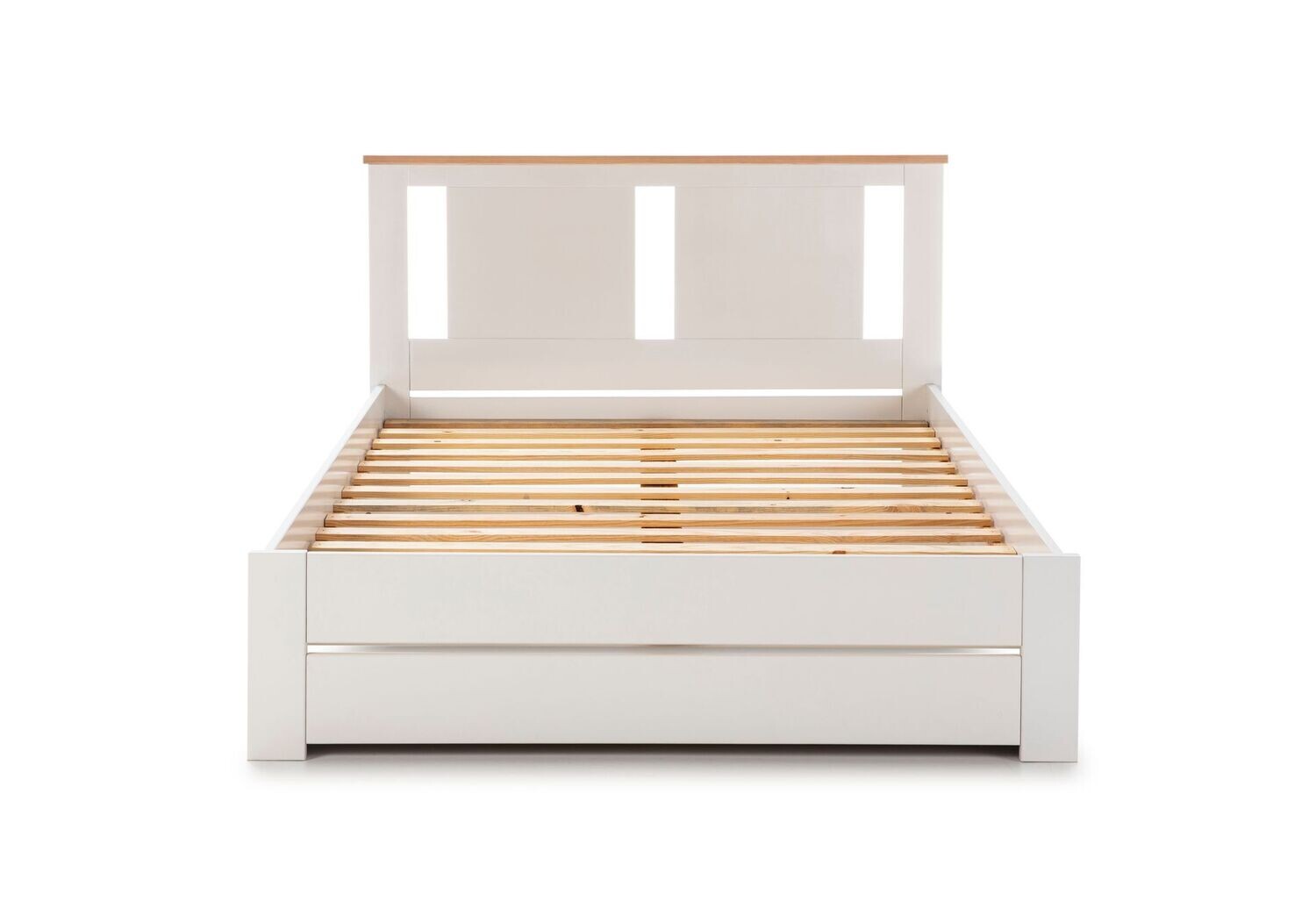 Cama Enara 140 x 190 blanco/roble estilo nordico