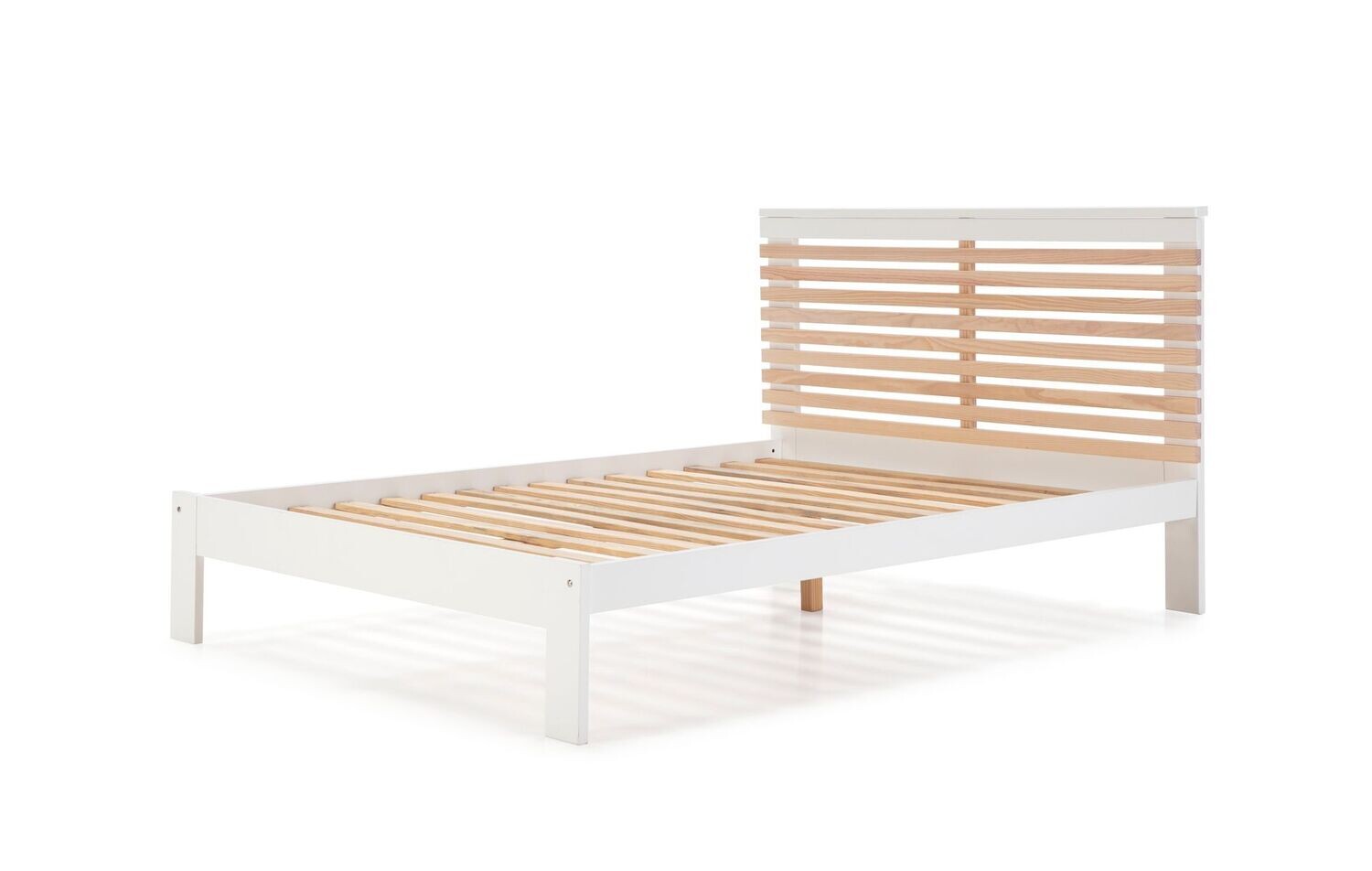 Cama Vectra 140 x 190 blanco/cera estilo nórdico