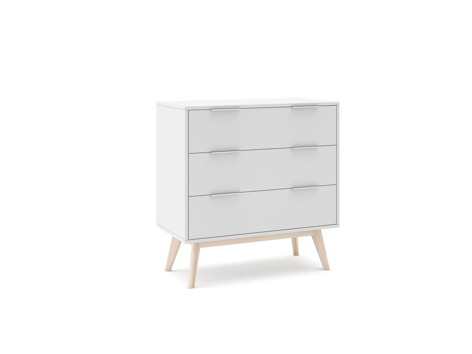 Comoda Campus 3 cajones blanco/cera estilo nórdico