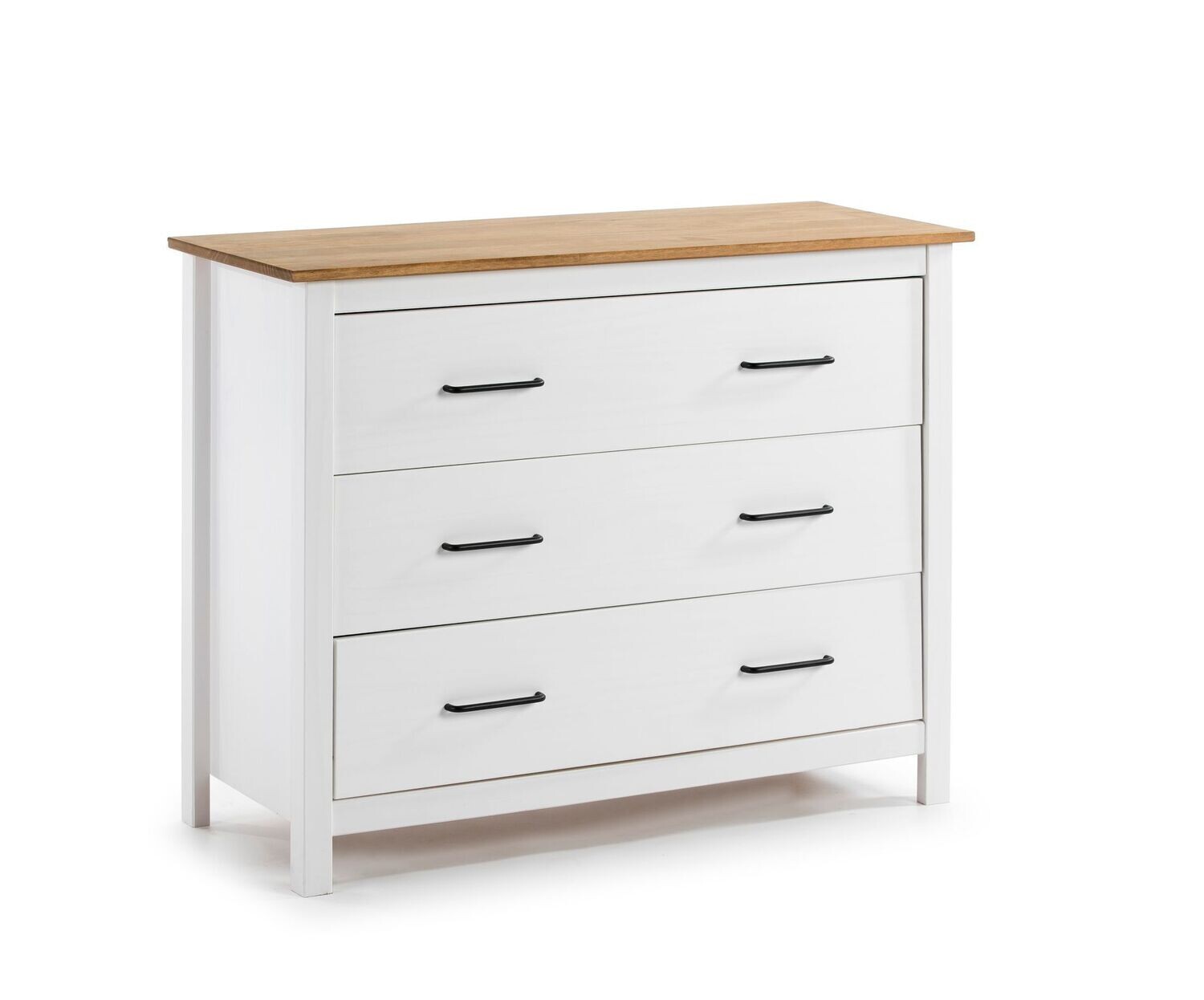 Comoda Miranda 3 cajones blanco/cera estilo nordico