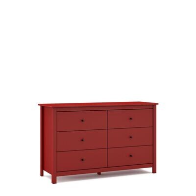 Comoda Misti 6 cajones burdeos estilo nordico