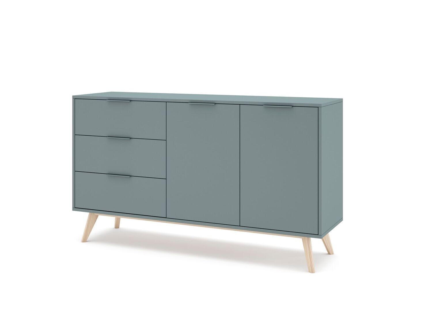 Aparador PISCO 2 puertas 3 cajones verde kaki/cera estilo nórdico