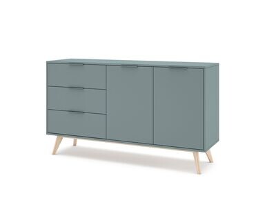 Aparador PISCO 2 puertas 3 cajones verde kaki/cera estilo nordico