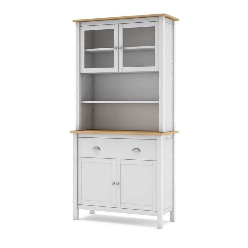 BUFFET MISTI 2 PUERTAS DE CRISTAL 2 PUERTAS 2 CAJONES BLANCO/ROBLE