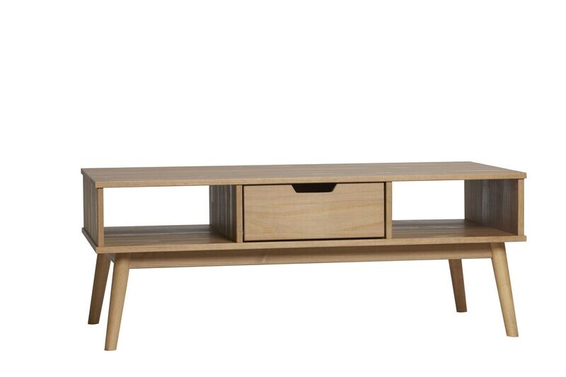 Mesa de centro CUSCO 1 cajón  2 huecos cera estilo nórdico