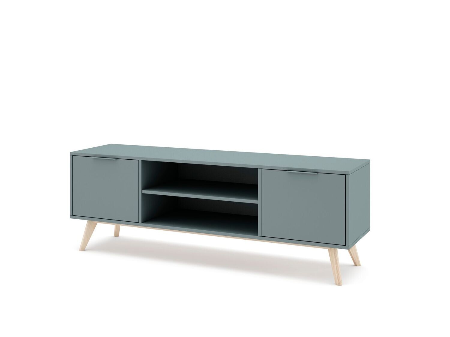 MUEBLE TV PISCO 2 PUERTAS 2 HUECOS VERDE KAKI /CERA BLANCA