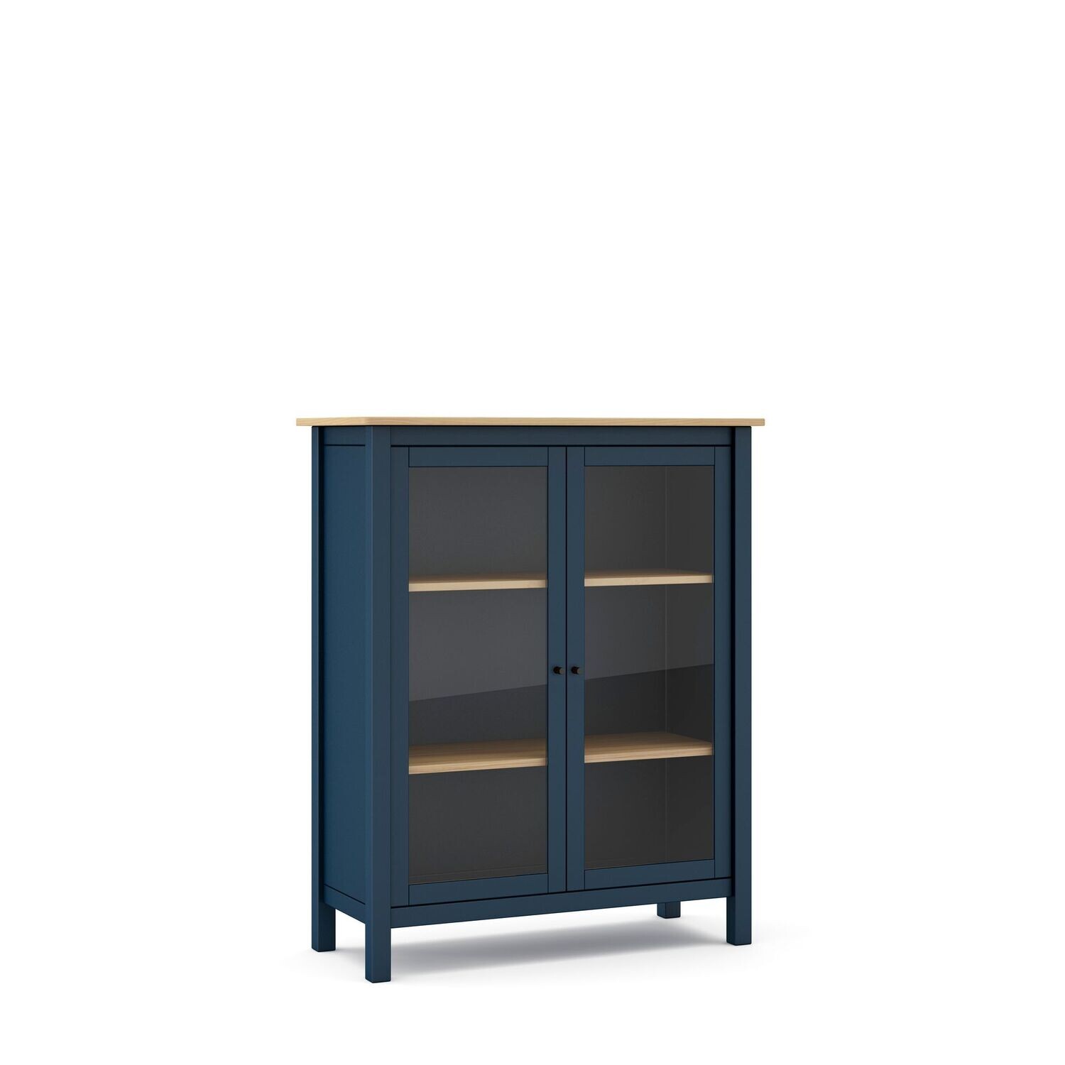 Vitrina MISTI 2 puertas azul/roble estilo nórdico