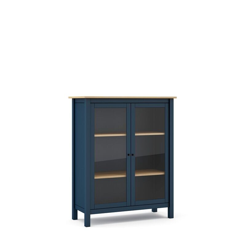 Vitrina MISTI 2 puertas azul/roble estilo nórdico