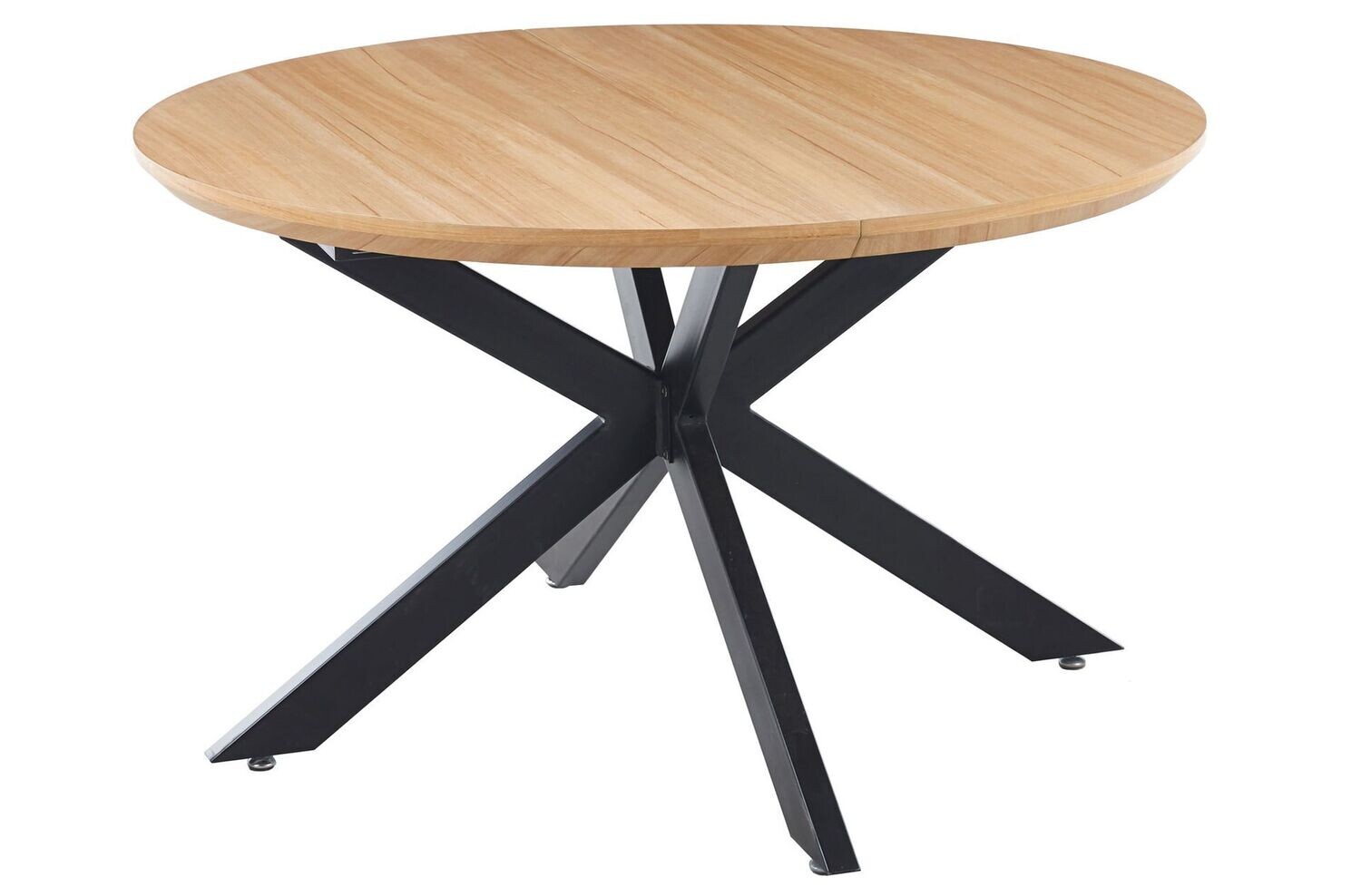 Mesa de comedor redonda extensible CROSS 130 cm oak/negro