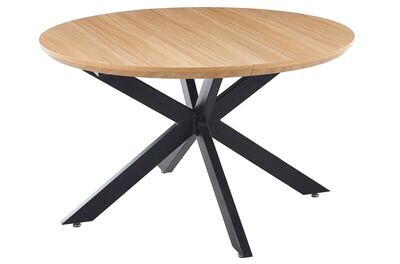 Mesa de comedor redonda extensible CROSS 130 cm oak/negro