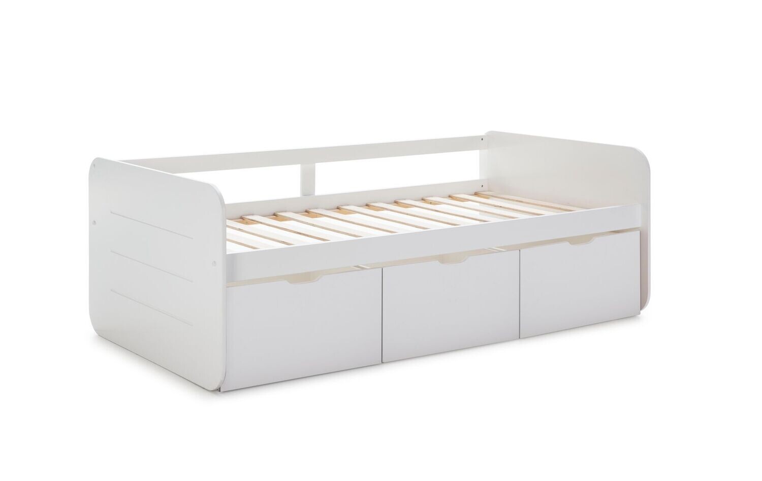 Cama nido juvenil Abbott de 90 x 190 3 cajones blanco