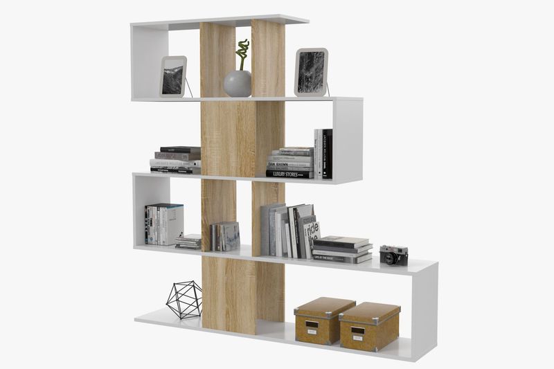 Estantería decorativa Elfos Plus Blanco artik/Roble canadian