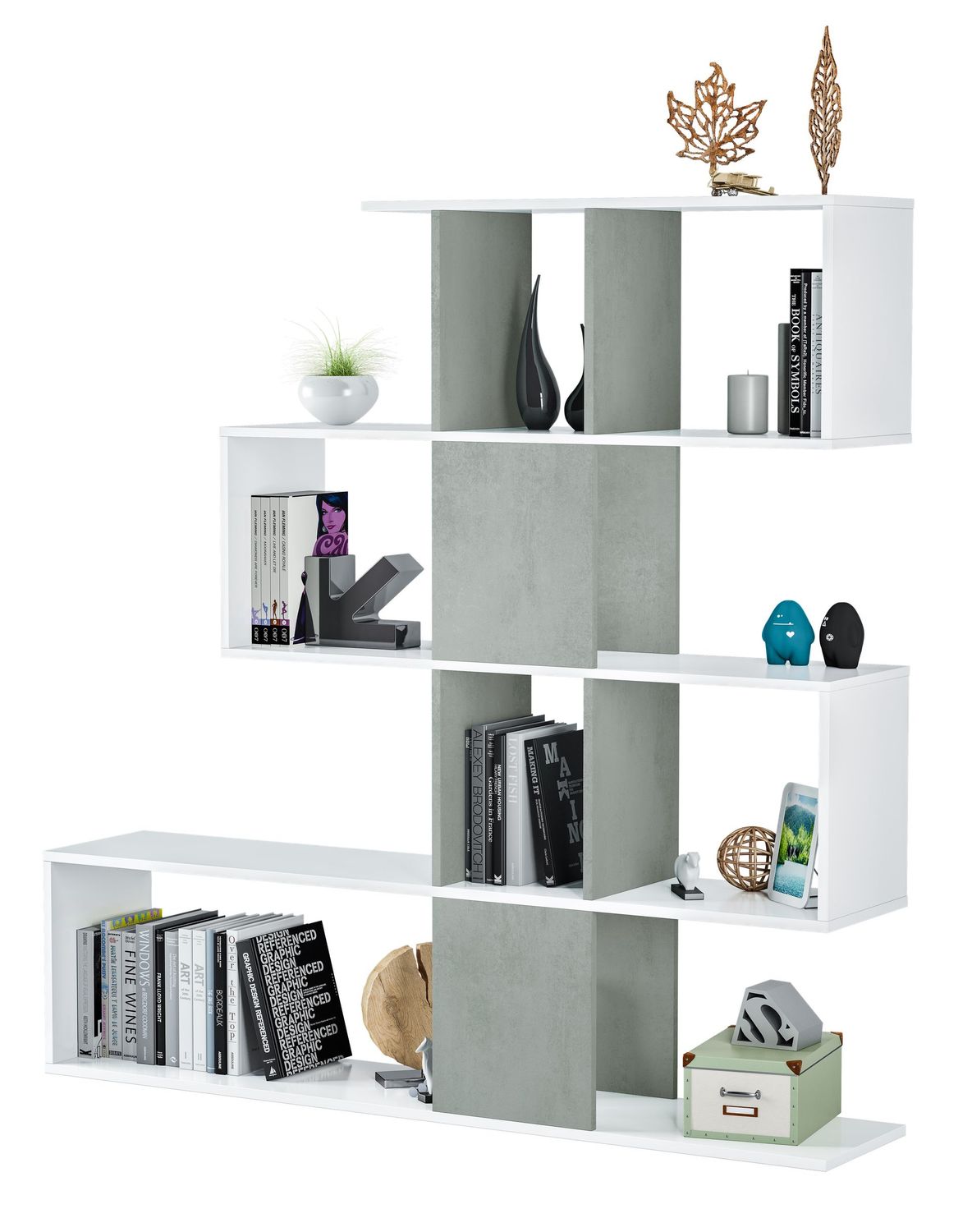 Estantería decorativa Elfos Plus blanco artik/cemento
