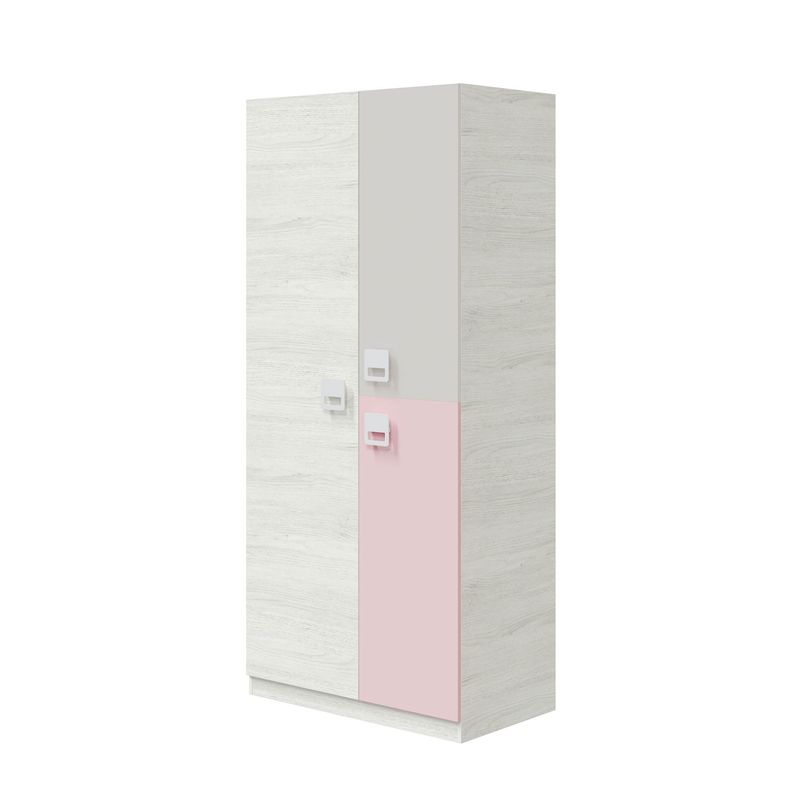 Armario 2 puertas juvenil Nube blanco alpes/rosa