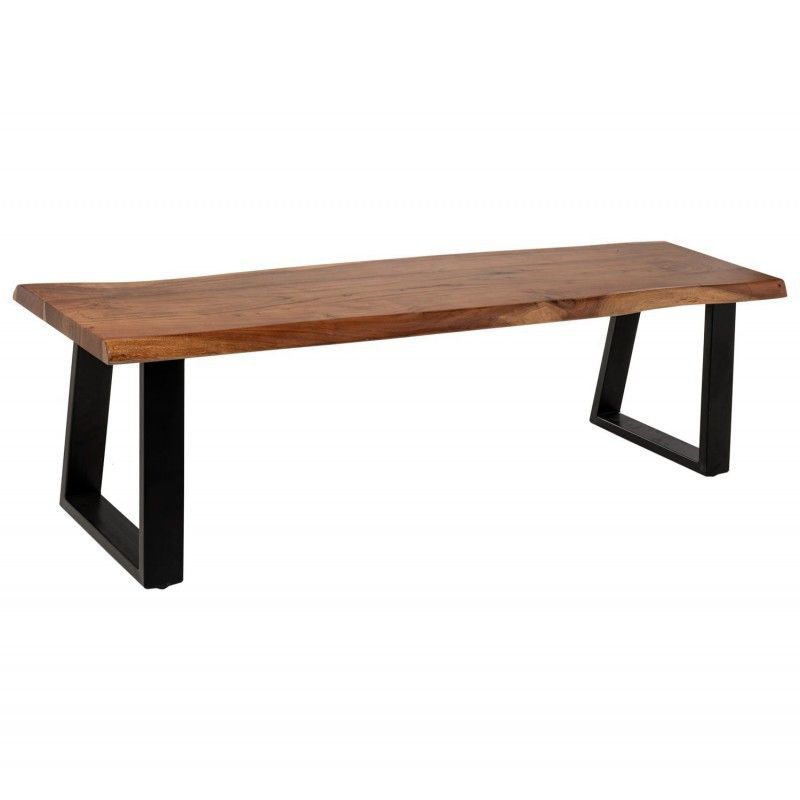 Banco Tanay de madera y patas de hierro 140 cm