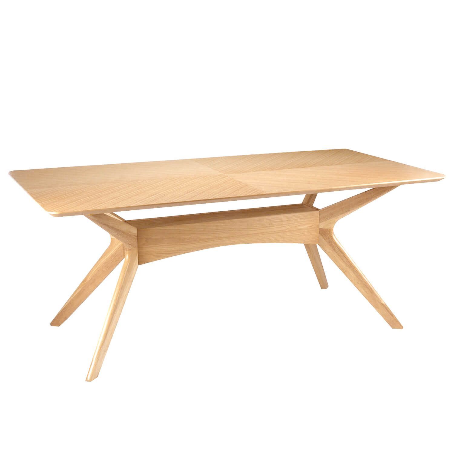 MESA DE COMEDOR MADERA DE HEVEA ACABADA EN ROBLE HELGA