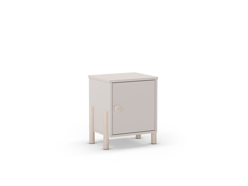Mesita ENOLA 1 puerta crema/cera blanca estilo nordico