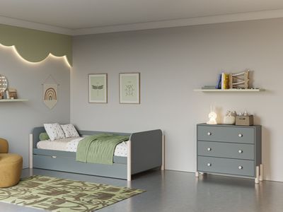 Cama nido ENOLA 90x190 verde Kaki/cera con somier