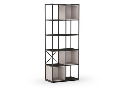 Estantería ANYA – 70 cm, Metal Negro con Módulo Crema, Diseño Industrial