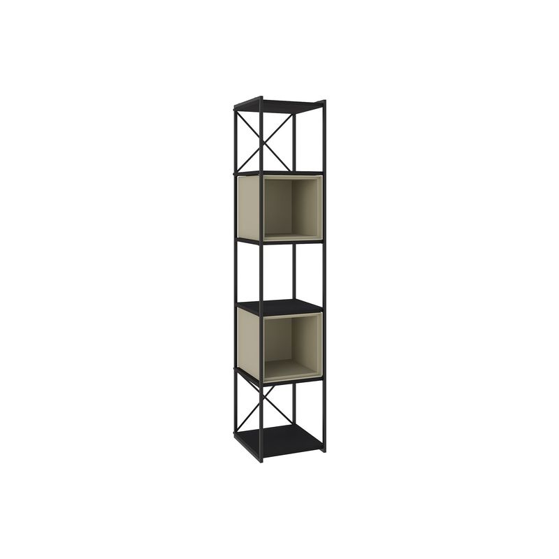 Estantería ANYA 36 cm – Negro con Cubo Verde, Estilo industrial